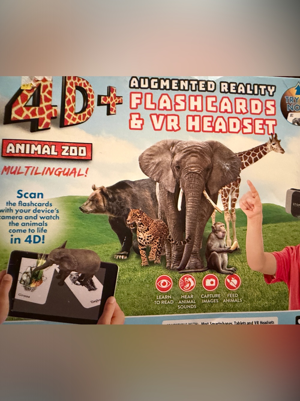 4D Flashcards & VR Headset Animal Zoo Set - Colorful Animal Graphics